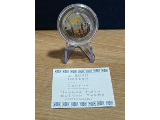2 euro Kolorowy Meczet Cypryjski Hala Sultan Tekke