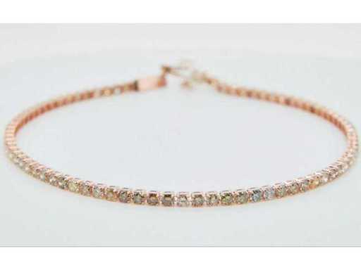 18 kt goldenes Tennisarmband mit natürlichem Diamant 3,93 ct