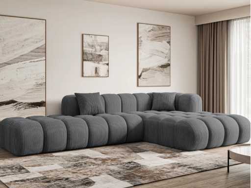 Straight Angel Sofa - Dark Grey Rope Fabric