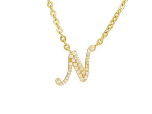 18-karätige Goldhalsband (Verneuil) mit Buchstabenanhänger N