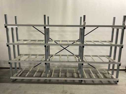 Plastic shelving for cold store or freezer room
