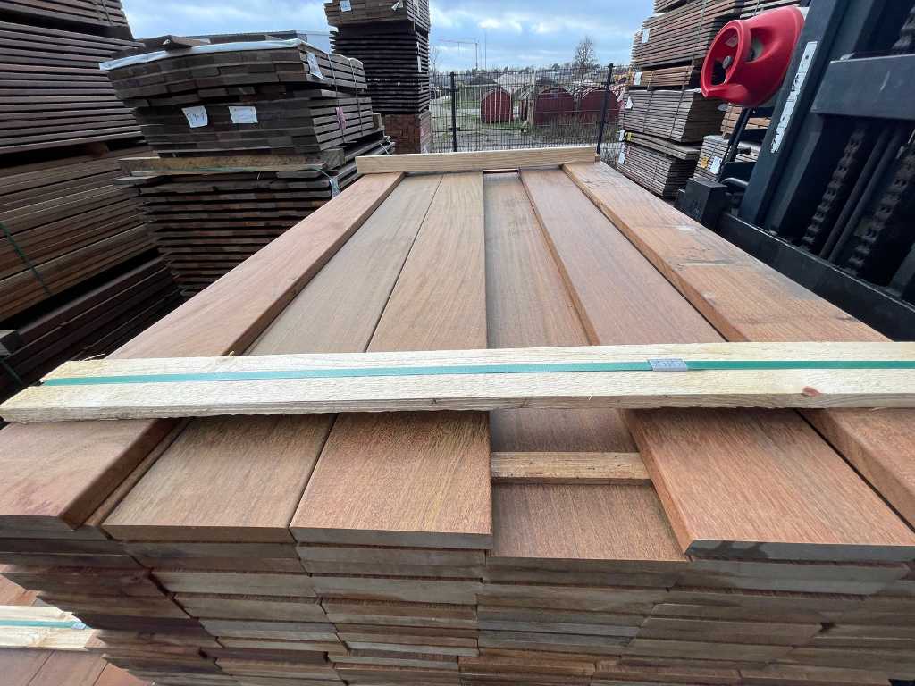 Plăci din lemn de esență tare Ipé rindeluite 21x145mm, lungime 155cm (151x)