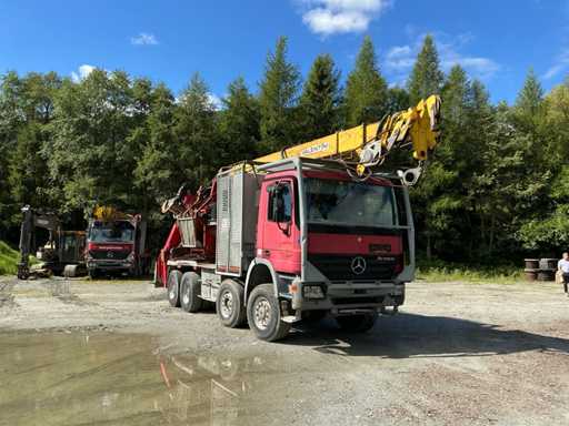 Cable crane system Valentini 850 on Mercedes Benz Actros 4141 truck with Palfinger crane Z260