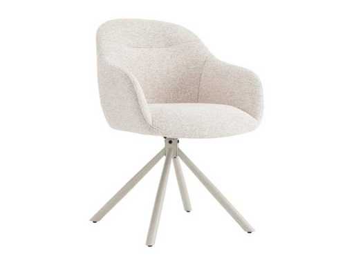 fonQ - Hush Eetkamerstoel - Chenille - Beige / Beige - Eetkamerstoel (4x)