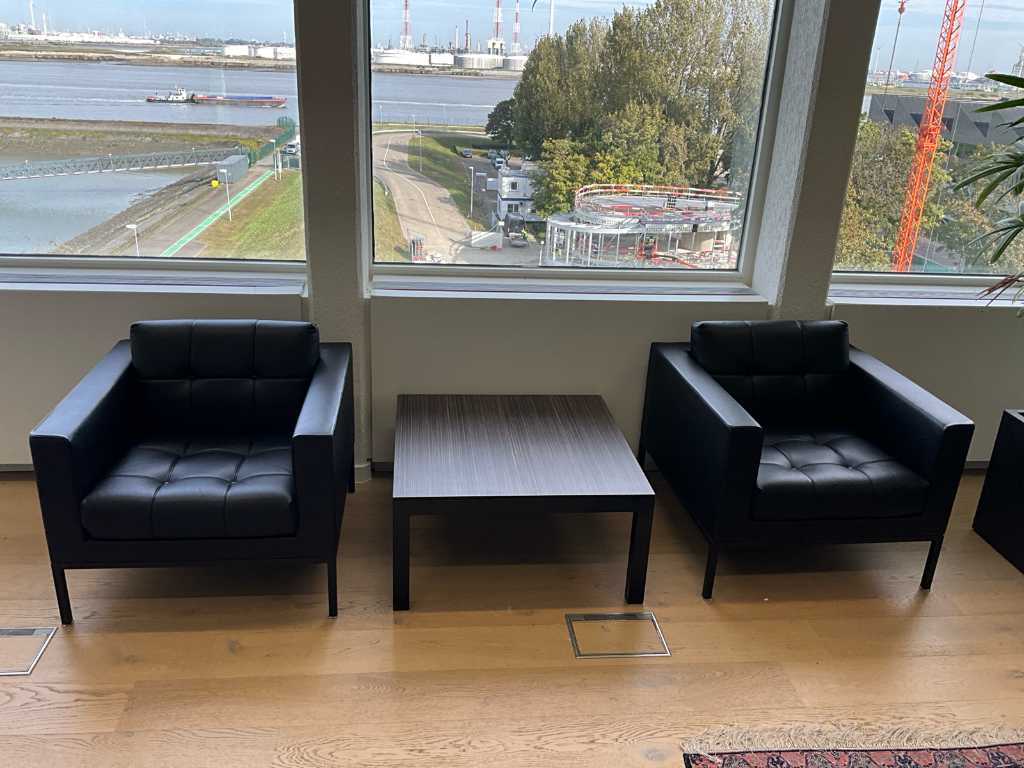 2 De Sede Fauteuils met salontafel