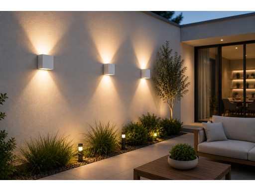 6 x LED Buiten Wandlamp – 4W – 4200K Neutraal Wit - Wit – IP65 – SEKOYA