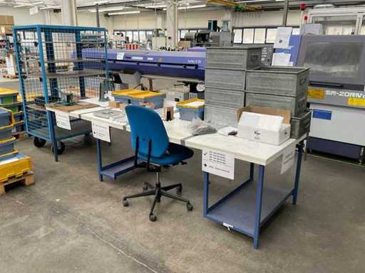 Werktafel, met een schakelaar ingedrukt