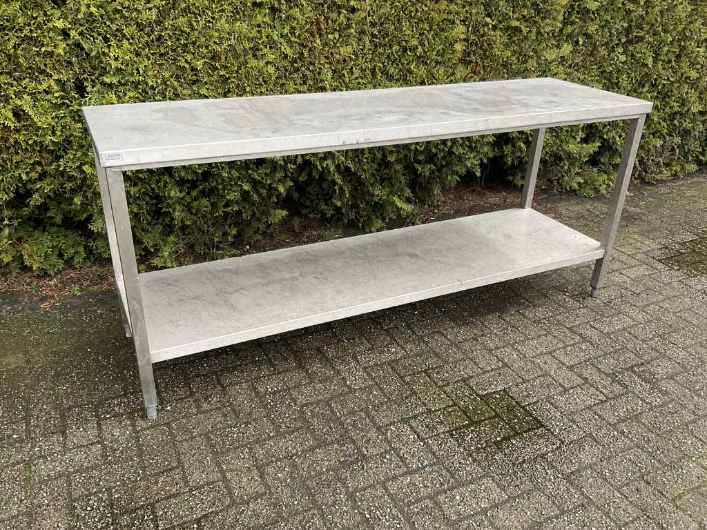 Stainless steel work table with bottom shelf