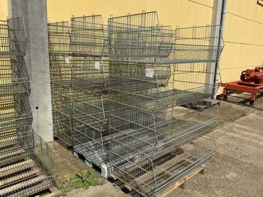 Modulaire ijzeren opslagplanken (21x)