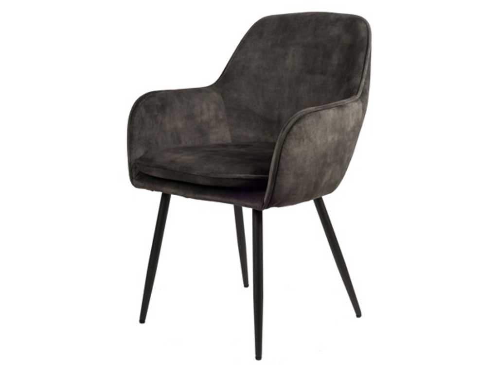 6x Unique design dining chair green-grey velvet mj116