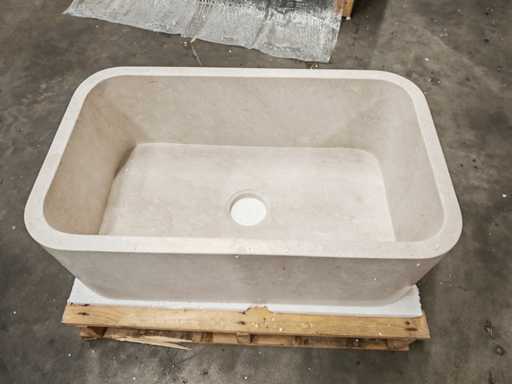 Lavello in travertino in pietra naturale 76x46x26 cm