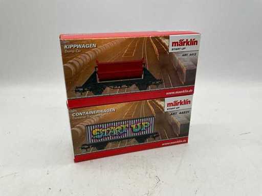 Wagons à conteneurs et wagons basculants du Märklin Märklin (2x)