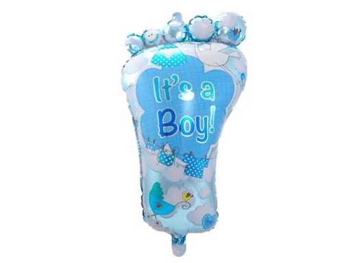 Folieballon It'sa Boy babyvoetje 70cm (300x)