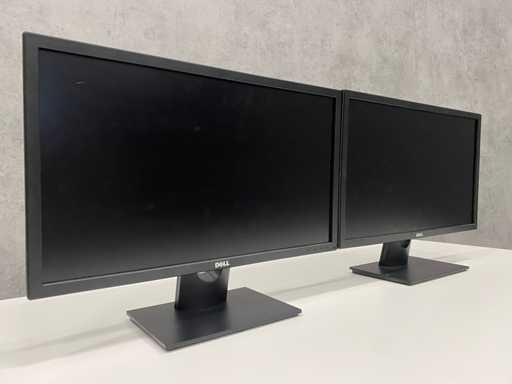 2x Dell E2417H - 24" monitor op voet - DP, VGA