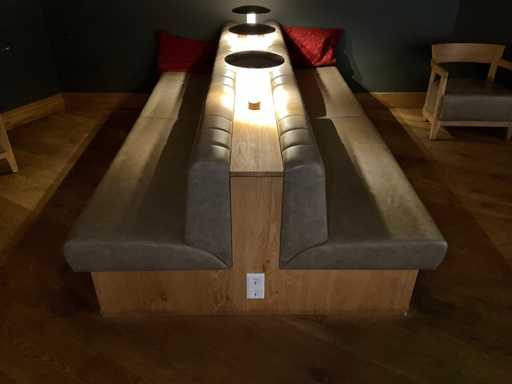 Hutten - Dubbele restaurantbank met verlichting