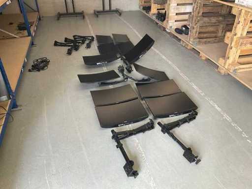 12 Monitors with 6 dual supports