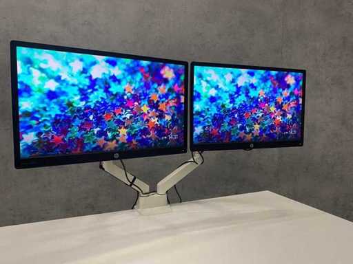 HP E240 - 24" monitors on dual monitor arm - DP, HDMI, VGA