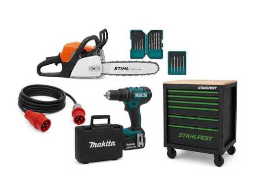 Delivery auction Makita, Milwaukee, DeWalt and building materials