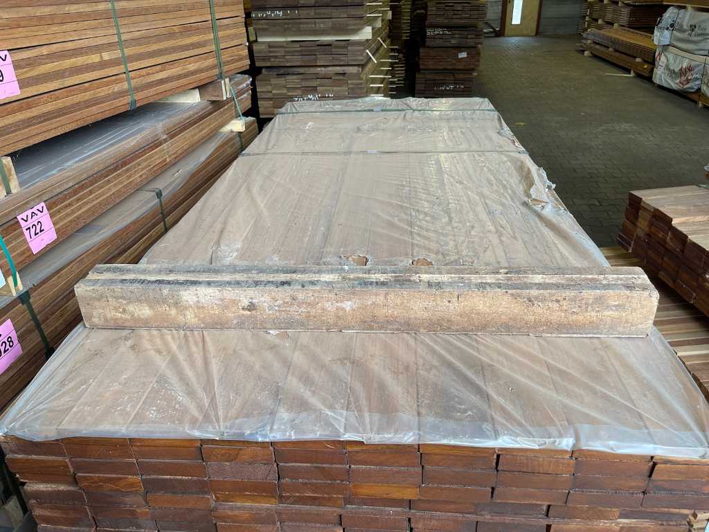 Basralocus hardwood planks planed 27x95mm, length 100/365cm 60/305cm 40/335cm (200x)