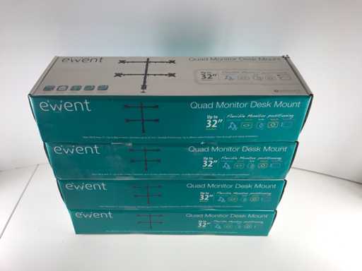 Ewent (EW1514) Suport de birou cu patru monitoare pentru patru monitoare de până la 32 inch (nou) (4x)