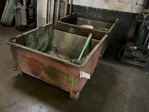 Stalen afvalcontainer (2x)