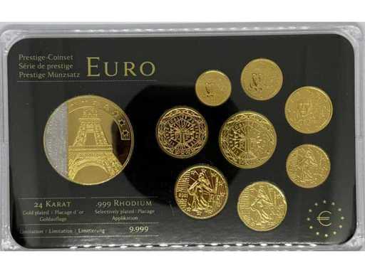 Frankrijk Euro Prestige muntset – 24k verguld / .999 rhodium geplateerd – Limited Edition 9.999