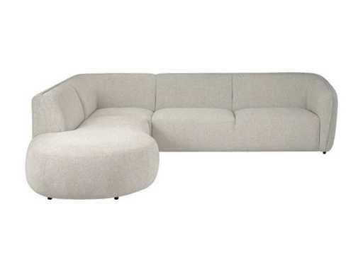fonQ - Miękka sofa w narożniku po lewej stronie - otwarta - naturalny melange - zestaw sofy