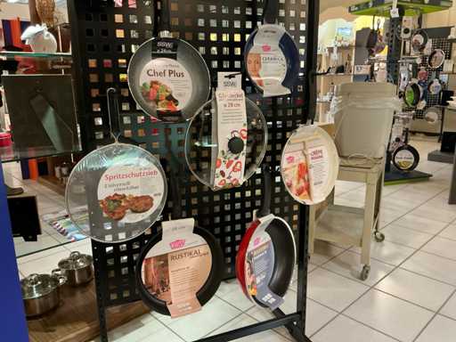 Ssw/Gsw Pannen (7x), 3 passende glazen deksel en 1 antispatdeksel