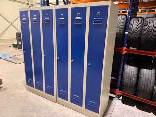 Steel 3-door locker cabinet (5x)