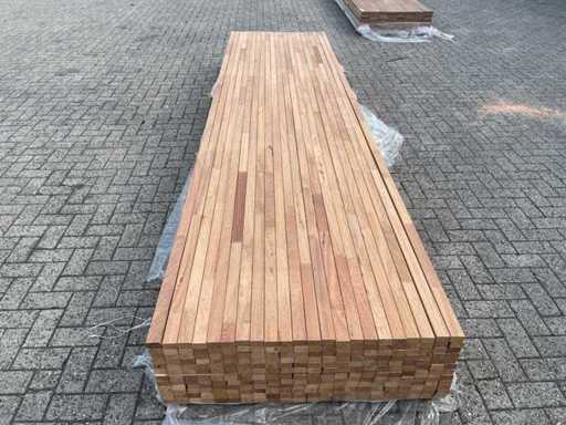 Guyana Teak planken geschaafd gevingerlast 4000x45x27mm (88x)