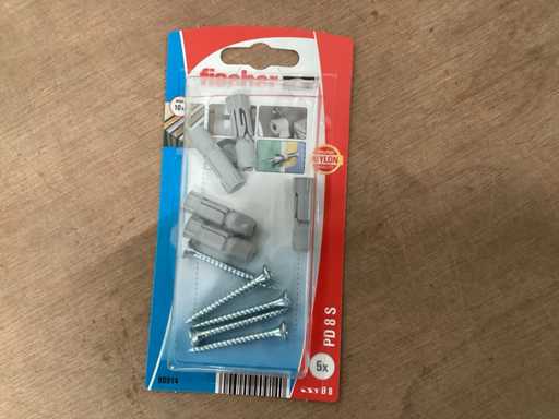 Fischer 90914 spina a muro cavo PD8 con vite, 5 pezzi (175x)