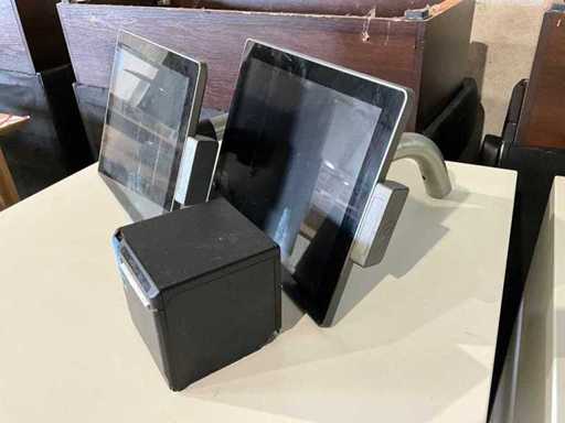 2x Écran tactile avec imprimante de reçus