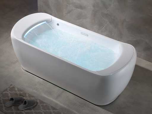 Mawialux Baignoire de massage design autoportante 2 personnes - cascade