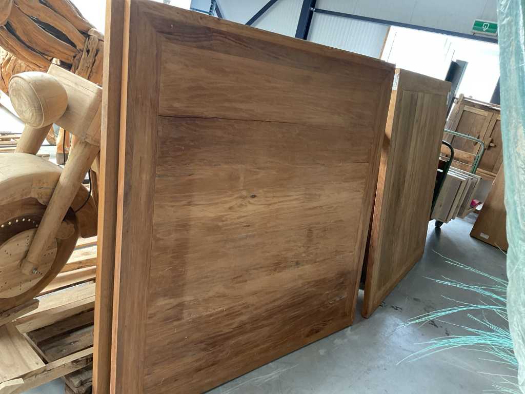 Reclaimed teakwood tafelblad 160x160 cm