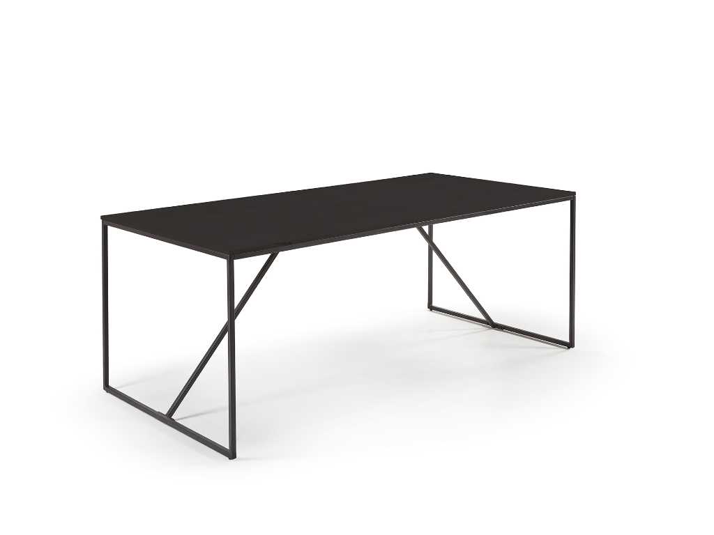 TOULON tavolo in legno massello 160 cm nero