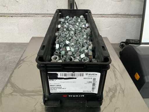 Würth 14.91 kg Zeskantmoer M12 in stapelbare bak