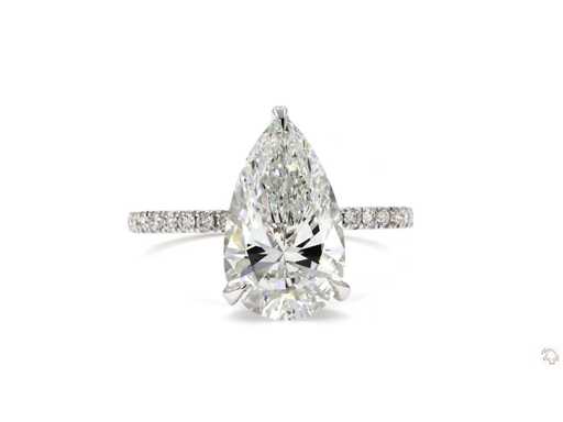 18 Karaat witgouden ring met 3,38 crt. diamant