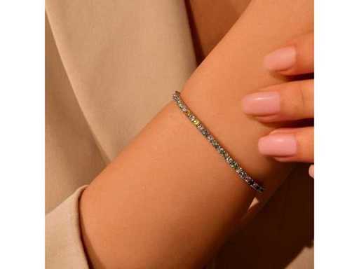 Bracelet de luxe en saphir naturel multicolore 5,24 carats en or blanc 18 carats