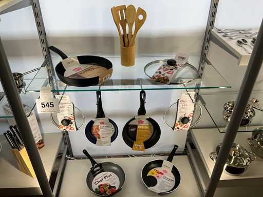 Braadpannen, deksels en spatelset Ssw/Gws