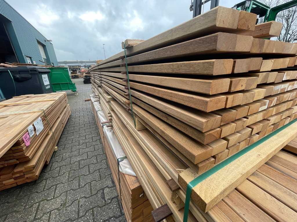 Lames de bois dur Ipé rabotées 21x45mm, longueur 365cm (141x)