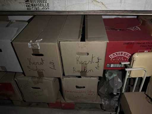 Christmas decorations, small materials and racks