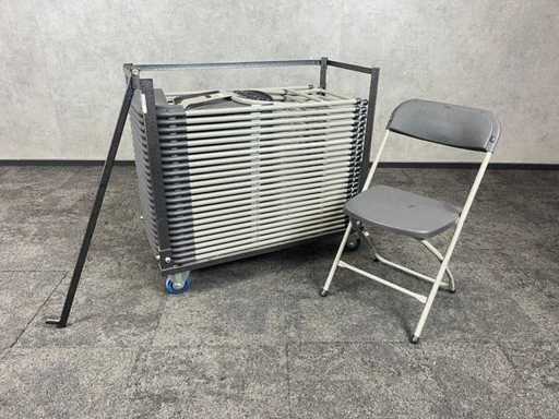 24x Manutan - folding chair with mobile trolley