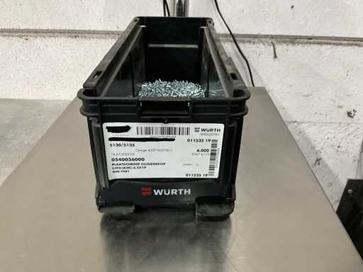 Würth 3.32 kg Plate screw cylinder head 3.5 x 19 in stackable container