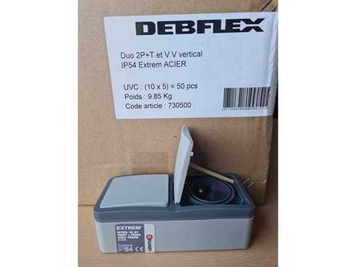 DEBFLEX - LEXMAN - IP54 EKSTREM STEEL - 730500 - Przełącznik dwukierunkowy + wodoodporne gniazdo wewnętrzne/zewnętrzne nigdy nie używane (150x)