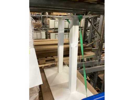 4x Bar base bianca, acciaio, base 55x55cm per toppi fino a 80x80cm