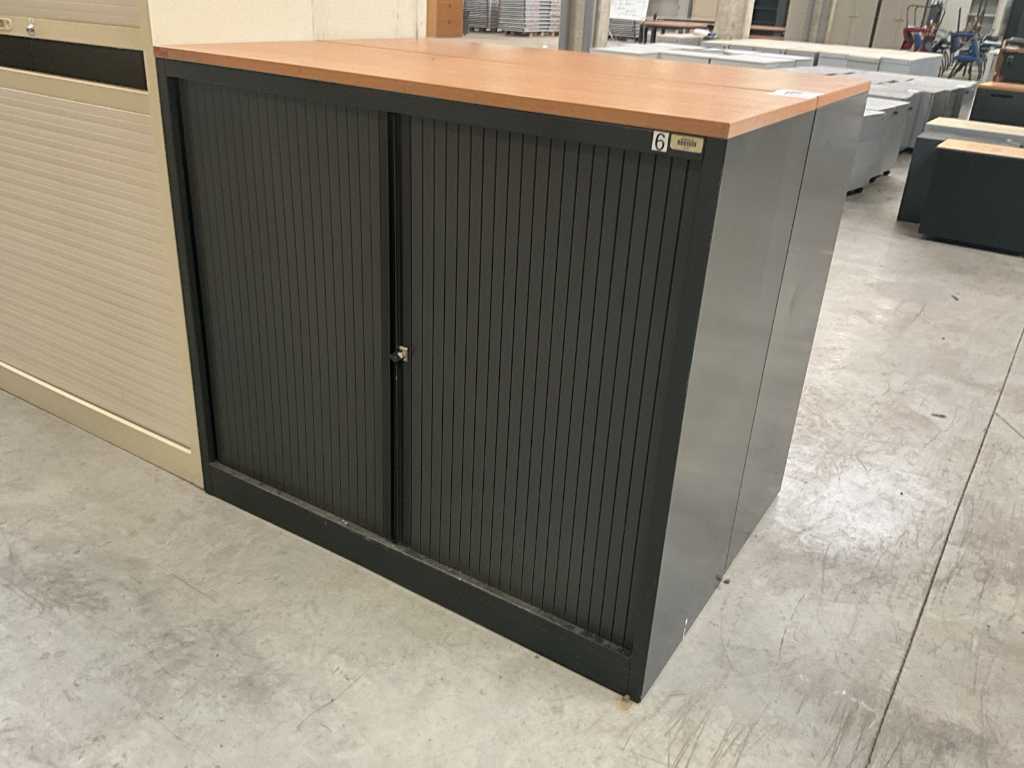 2 half-height metal file/storage cabinets PAMI