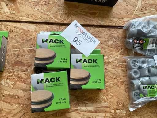 3 x deurstop; houten afwerking