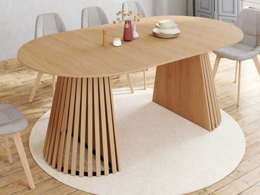 Table à manger ronde extensible - Ø110-200cm