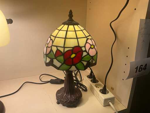 Tiffany Tafellamp met pioenroosdecor