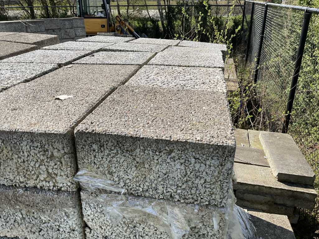 batch of concrete pavers